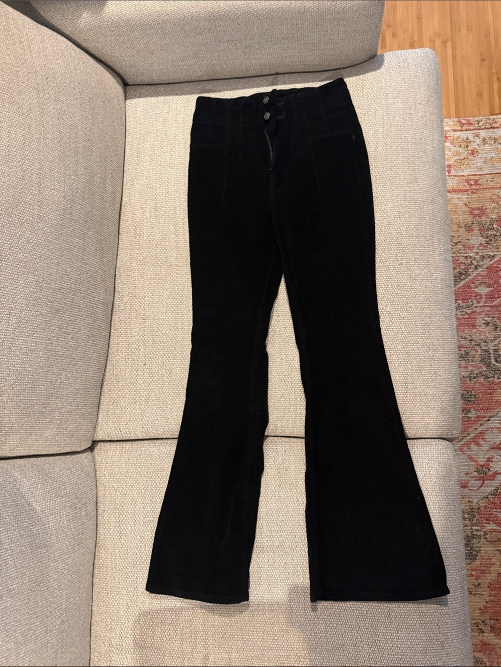 We The Free Black Flared Corduroy Jeans